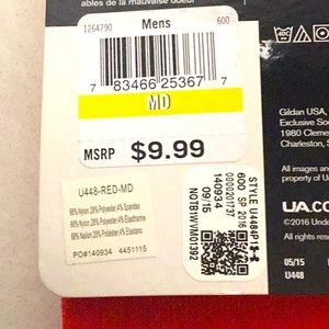 Under Armor Men’s over the calf soccer socks.  Size medium NWT Red